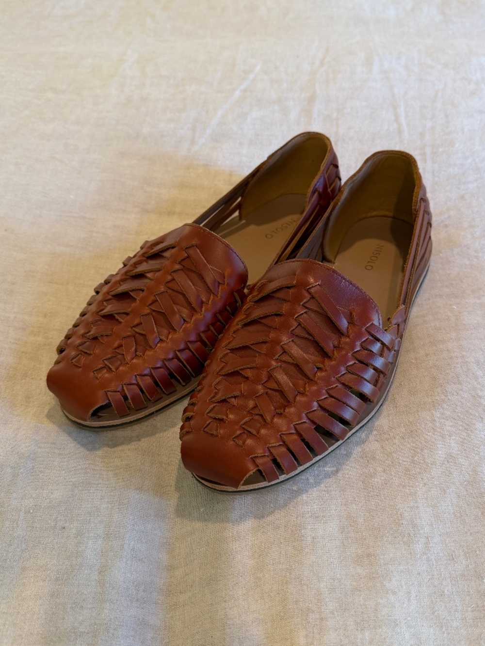 Nisolo Men's Huarache Sandal Brandy Leather Size 9 Like New